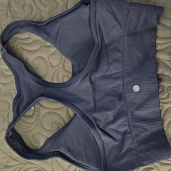 Yogalicious Women's Blue Front Zip Sports Bra - Picture 3 of 3